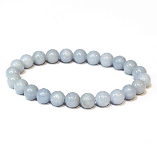 Angelite Round Bead Bracelet - Divine Communication