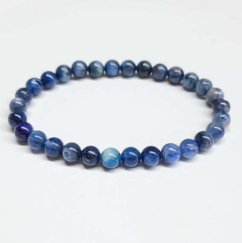 Blue Kyanite Round Bead Bracelet - Aligned Communication