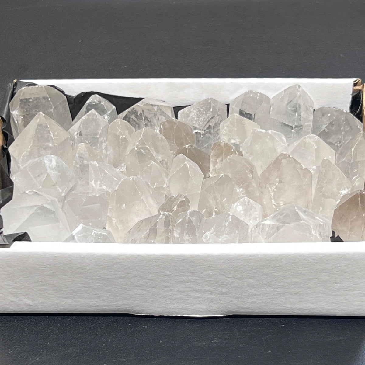 Clear Quartz Crystal Points Boxed Flat Bulk Wholesale Crystal Gemstones Supply