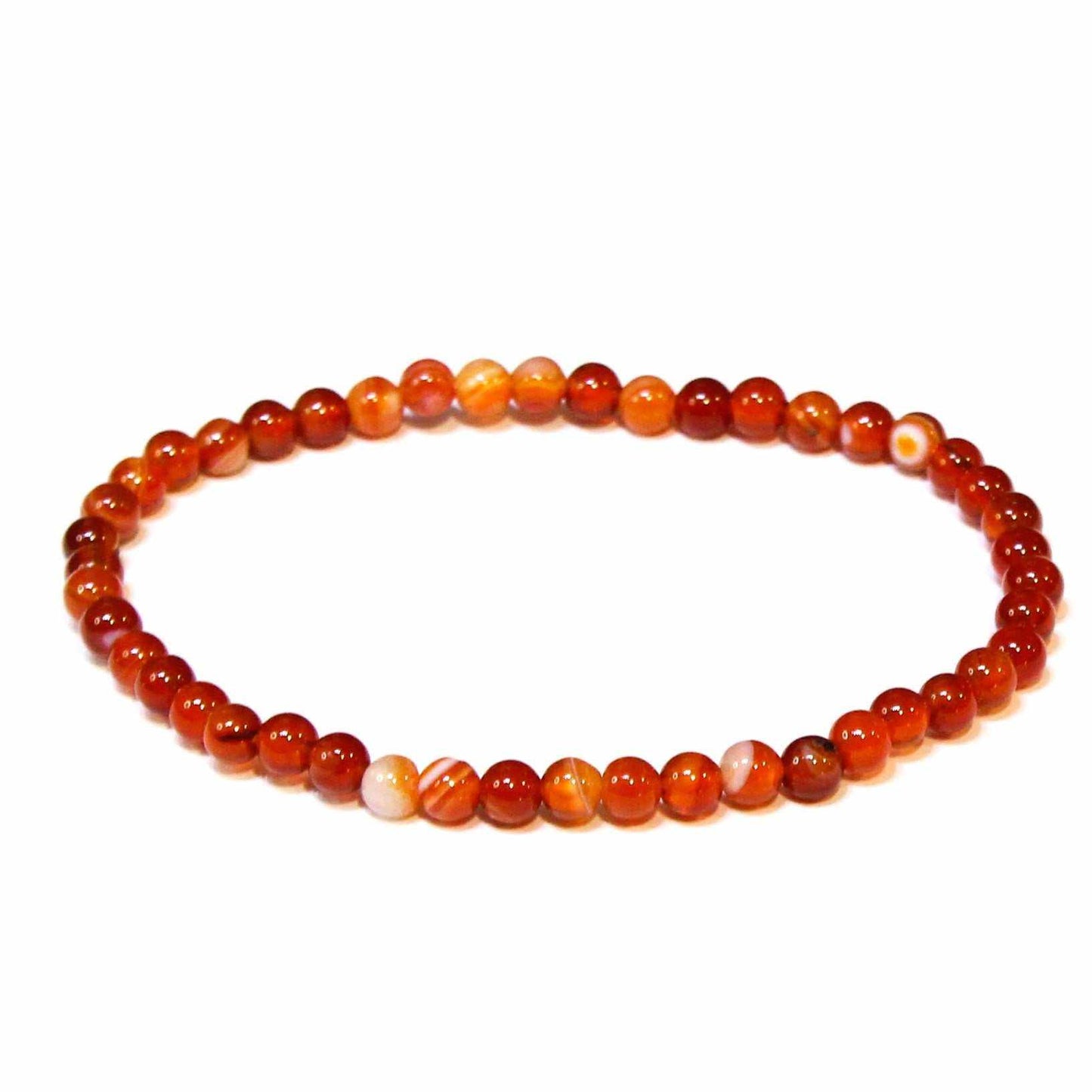 Carnelian Round Bead Bracelet 4mm - The Artist's Stone