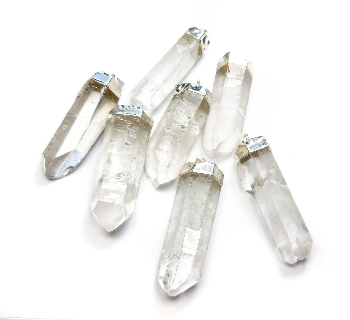 Large Quartz Crystal Point Pendant (Silver Plated) Wholesale