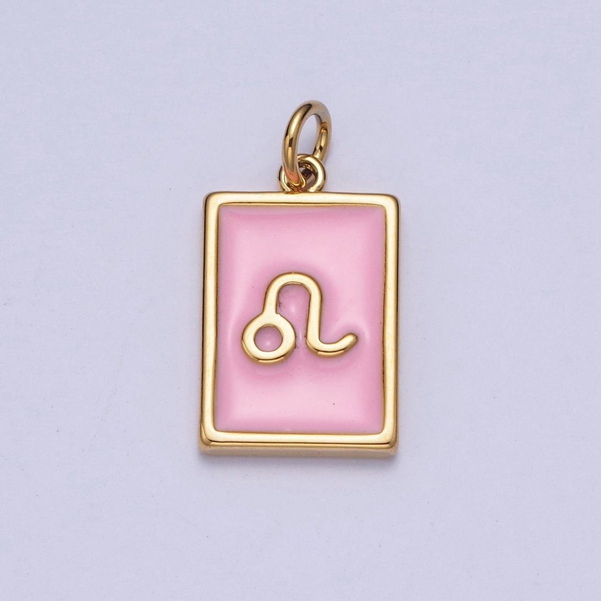 Dainty Pink Enamel Zodiac Charm Mini Tag Astrology Pendant for Bracelet Earring Necklace Y2K Jewelry A-A1469-A-A1474