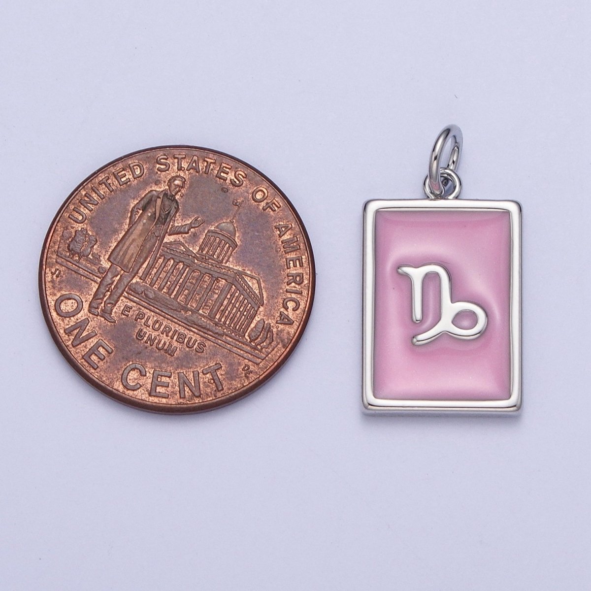 Dainty Silver Pink Enamel Zodiac Charm Mini Tag Astrology Pendant for Bracelet Earring Necklace Y2K Jewelry| A1475-A1480