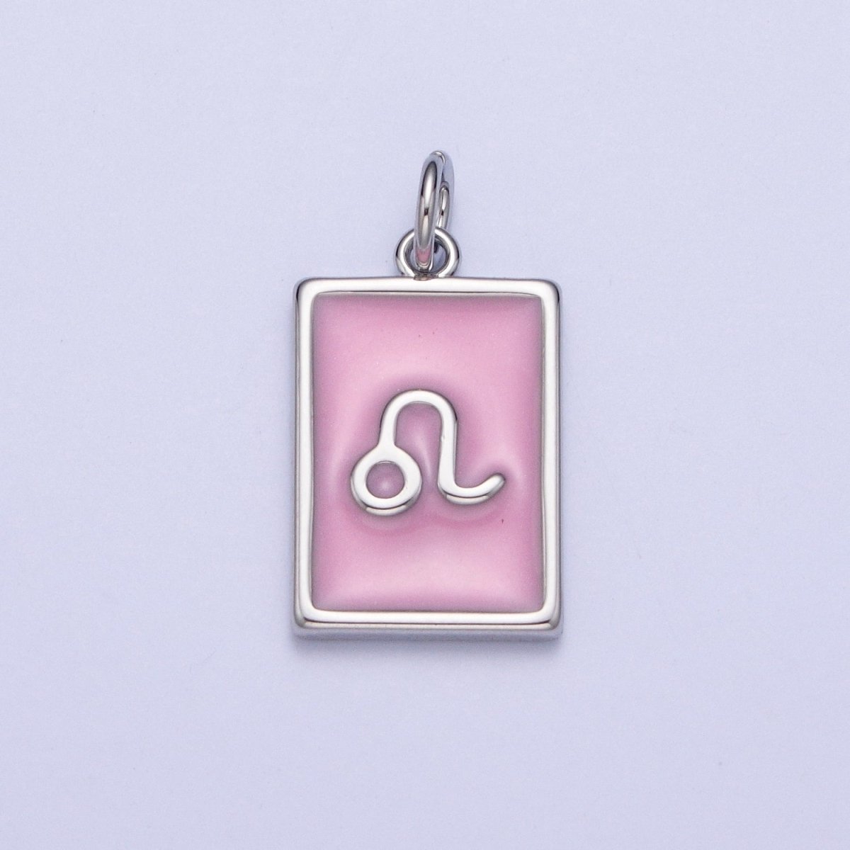 Dainty Silver Pink Enamel Zodiac Charm Mini Tag Astrology Pendant for Bracelet Earring Necklace Y2K Jewelry| A1475-A1480