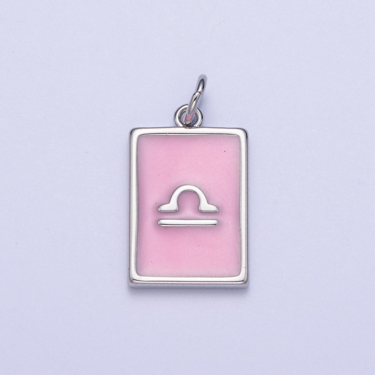Dainty Silver Pink Enamel Zodiac Charm Mini Tag Astrology Pendant for Bracelet Earring Necklace Y2K Jewelry| A1475-A1480