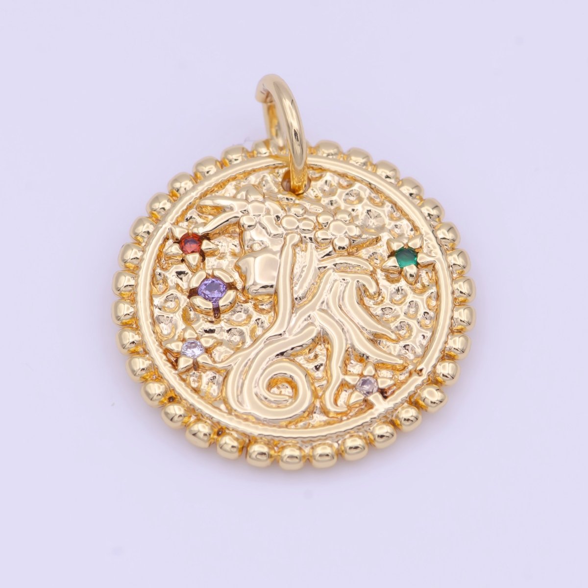 Double Sided Zodiac Horoscope Astrology Personalized Coin Charm | A-A1803-A-A1808(discontinued)