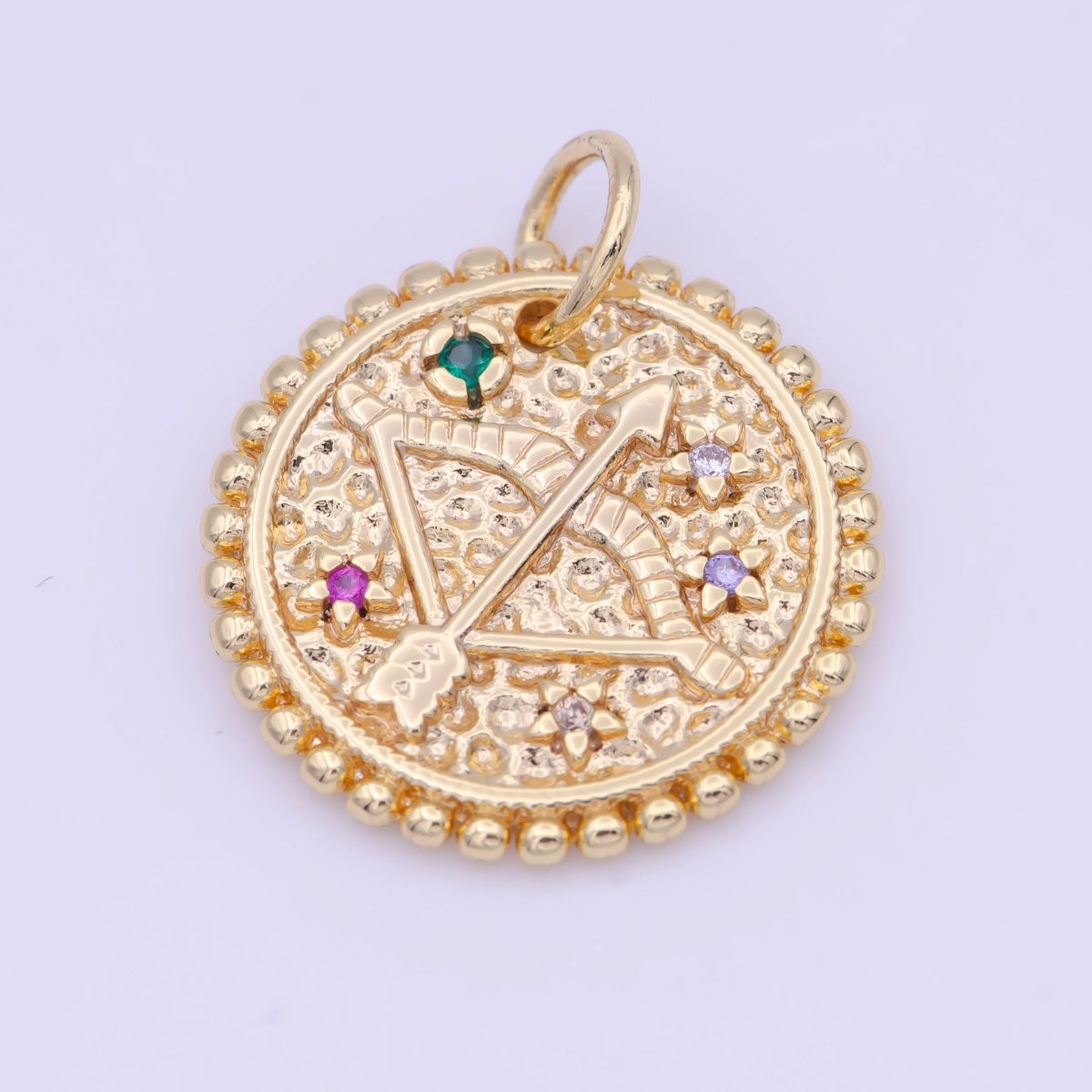 Double Sided Zodiac Horoscope Astrology Personalized Coin Charm | A-A1803-A-A1808(discontinued)