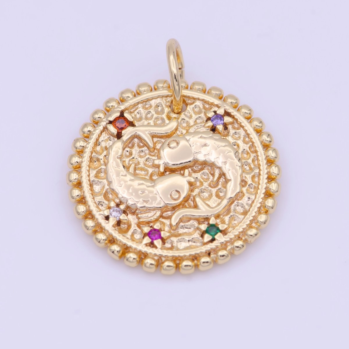 Double Sided Zodiac Horoscope Astrology Personalized Coin Charm | A-A1803-A-A1808(discontinued)