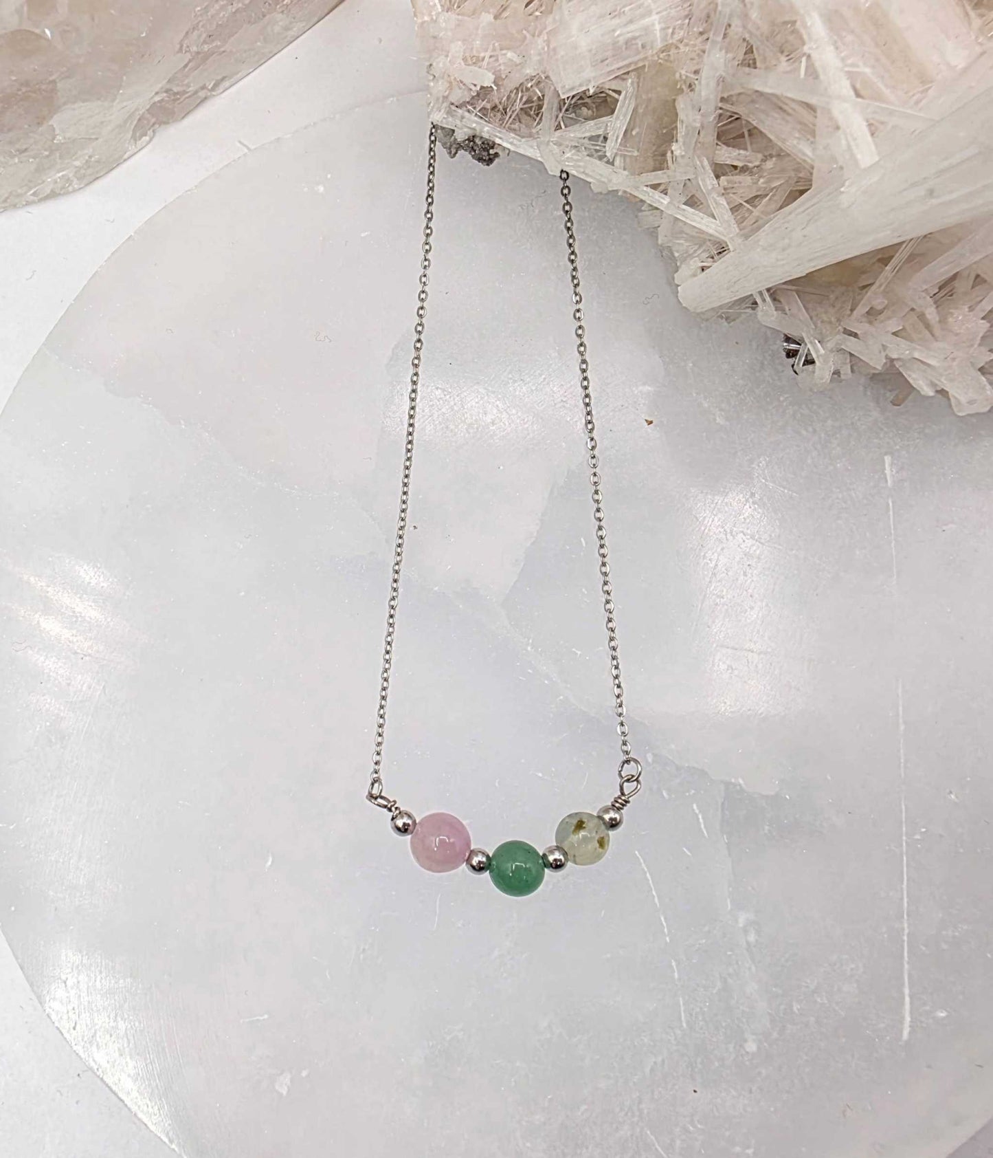 LEAD WITH LOVE-Kunzite, Green Aventurine, Prehnite Jewelry Set