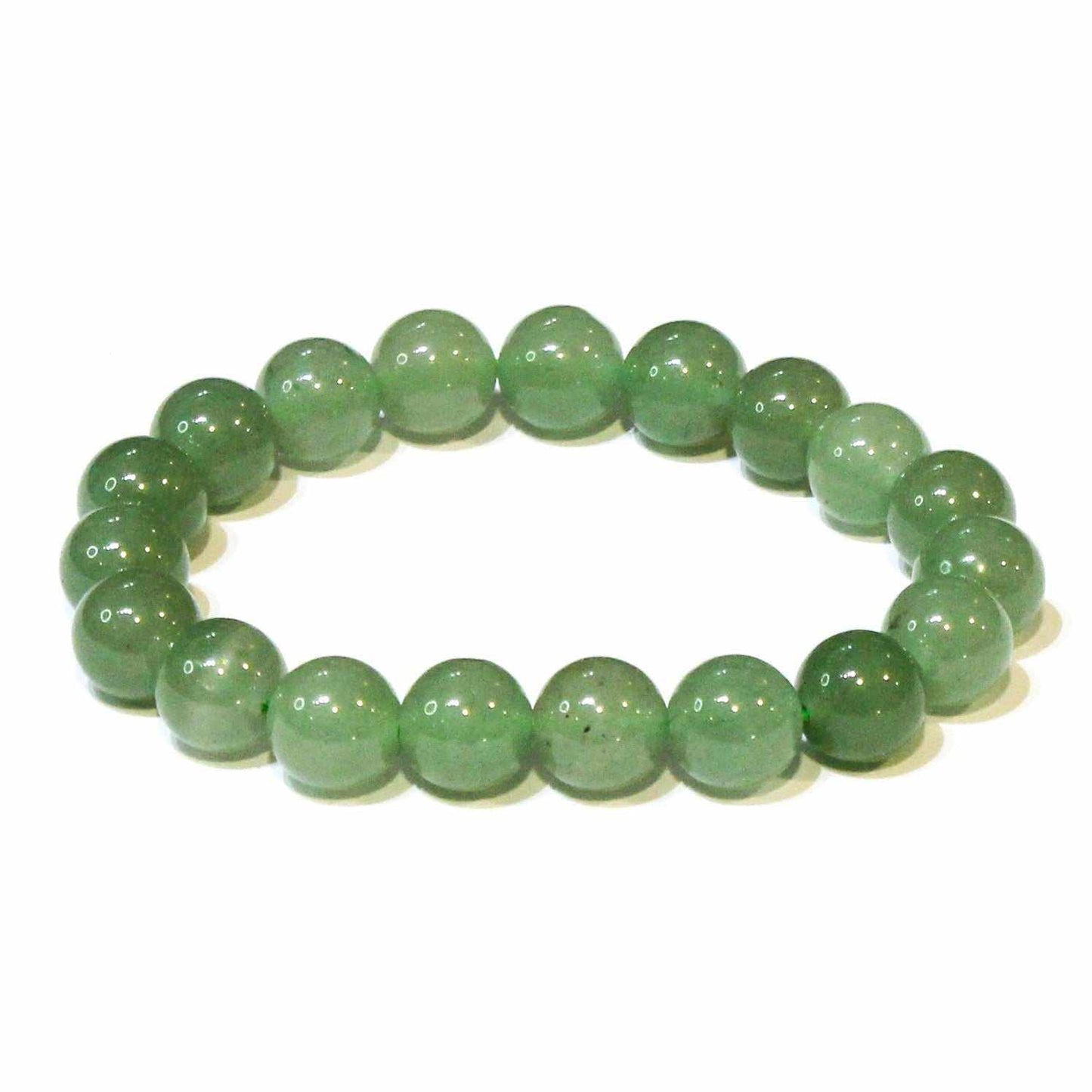 Green Aventurine Round Bead Bracelet - Stone of Opportunity