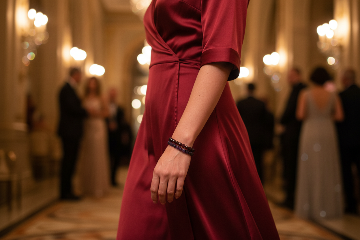 Garnet Round Bead Bracelet - Stone of Passion & Vitality