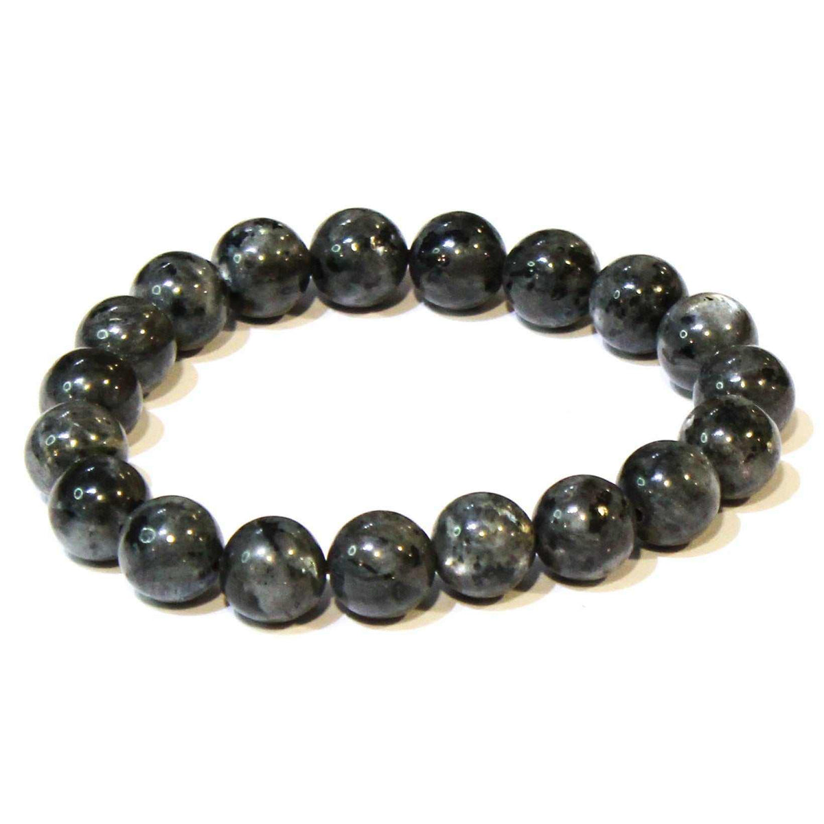 Larvikite Round Bead Bracelet - Stone of Grounded Expansion