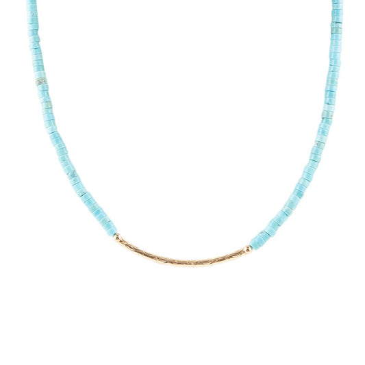 Little Bit Turquoise Golden Bar Necklace