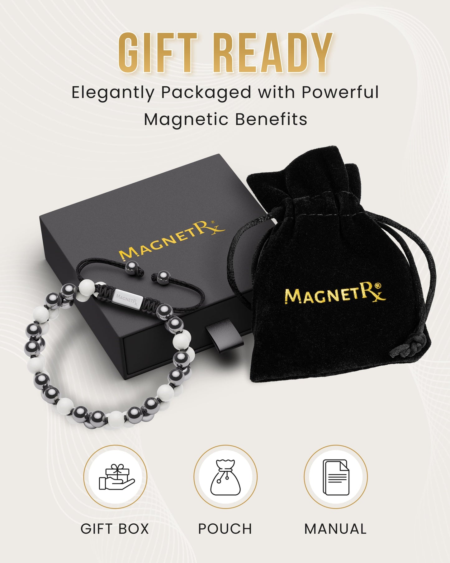 Magnetic Hematite & Moonstone Beaded Bracelet for Women