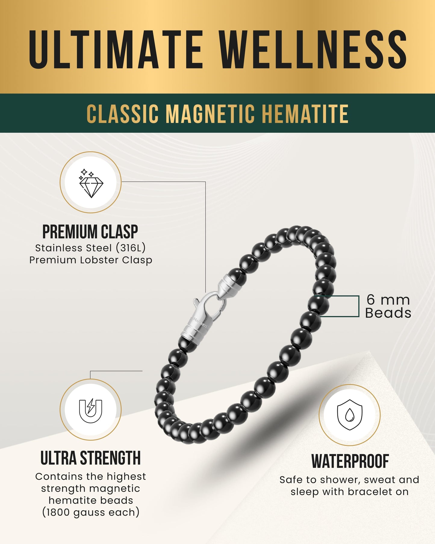 MAX Strength Magnetic Hematite Bracelet (Classic)