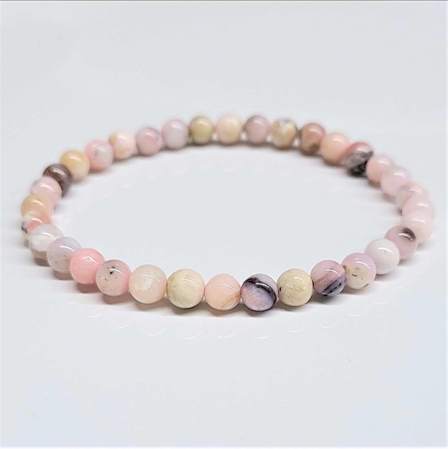 Pink Opal Round Bead Bracelet - Stone of Emotional Renewal