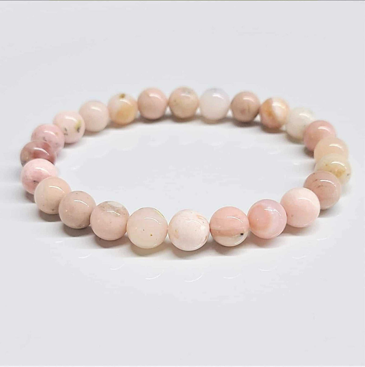 Pink Opal Round Bead Bracelet - Stone of Emotional Renewal