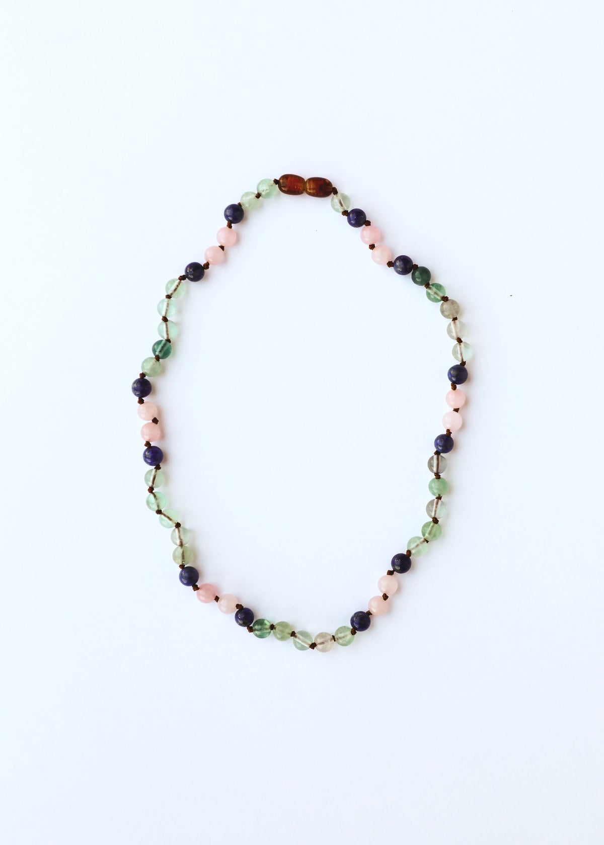 Fluorite + Lapis Lazuli + Rose Quartz || Gemstone Necklace