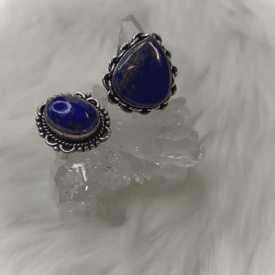 Luxurious 925 Silver Lapis Lazuli Rings - Timeless Elegance and Bold Hues