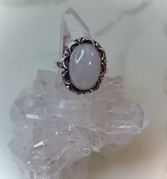 Blue Moonstone 925 Silver Ring - Embrace Intuition and Feminine Energy