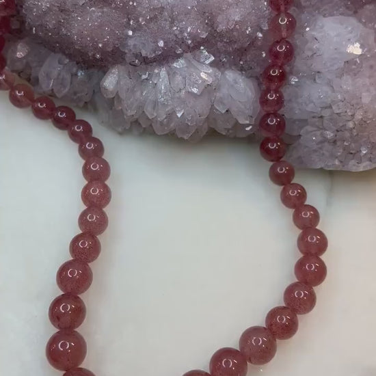 Strawberry Quartz Tower Necklace - Embrace Love and Inner Harmony