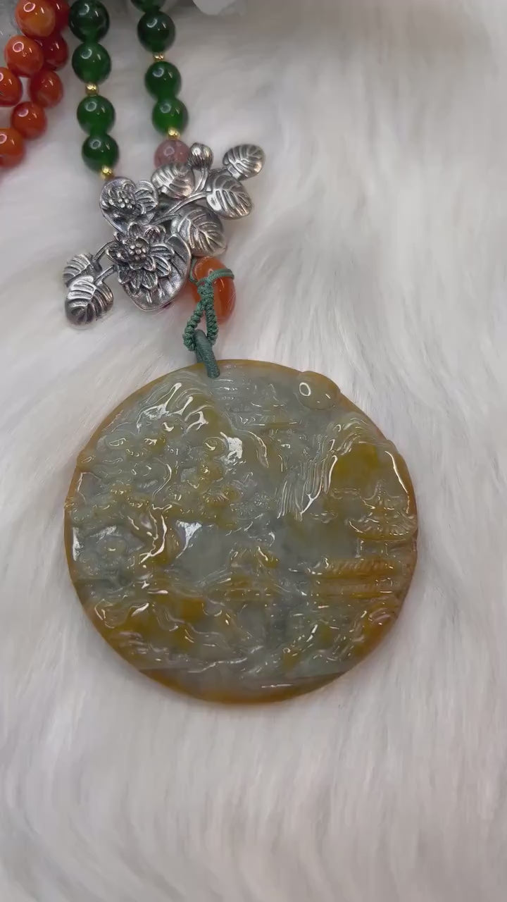 Hand carved jade on sale pendant