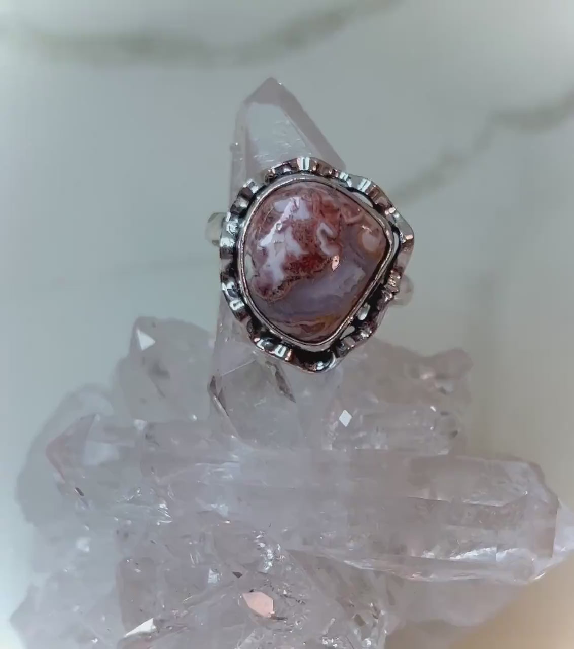 Your Very Own Lil Laguna Agate 925 Silver Ring