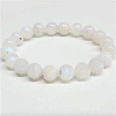 Rainbow Moonstone Round Bead Bracelet - The Goddess Stone