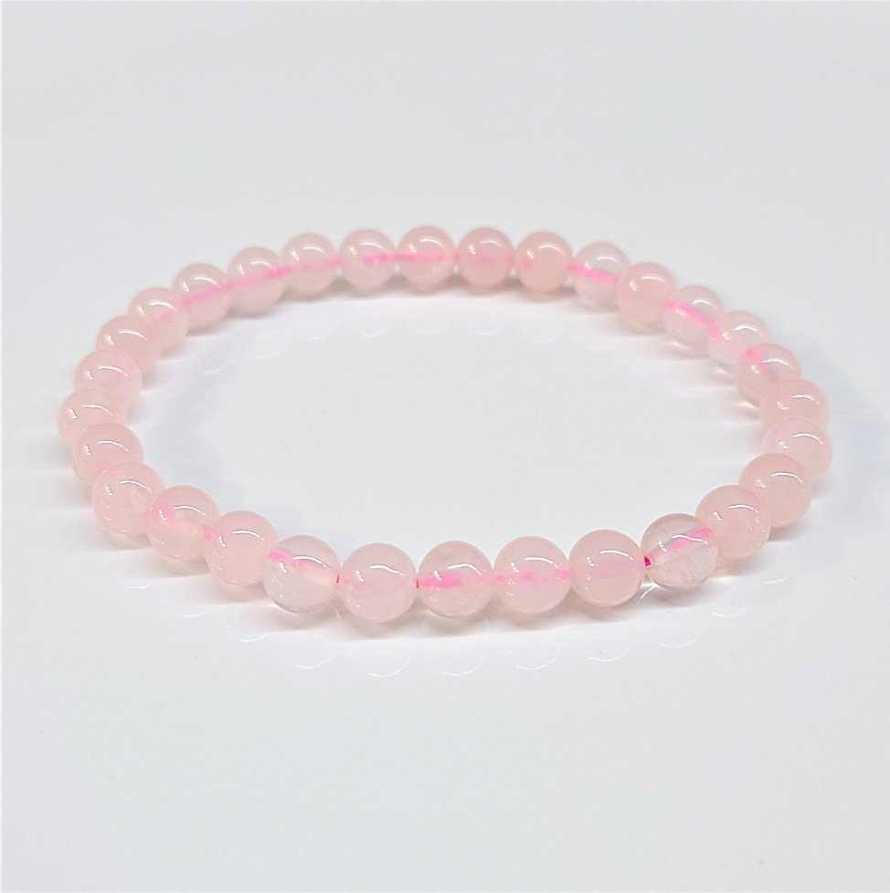 Rose Quartz Round Bead Bracelet - The Mother Stone