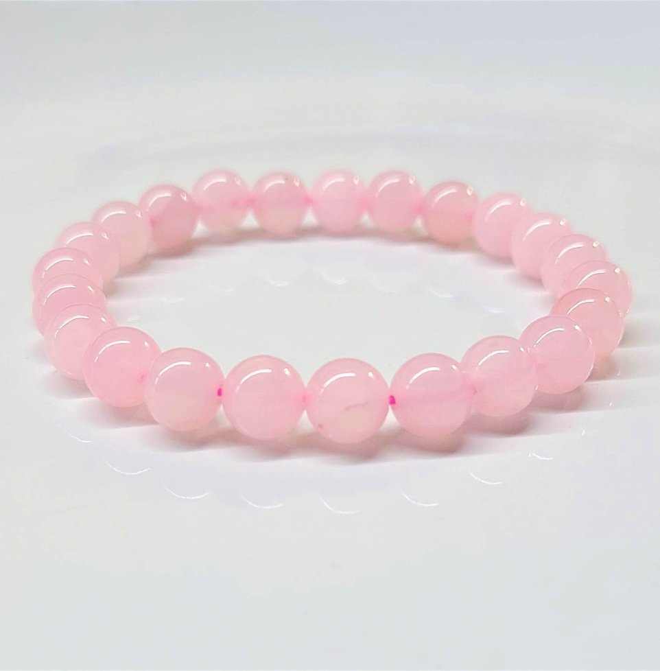 Rose Quartz Round Bead Bracelet - The Mother Stone