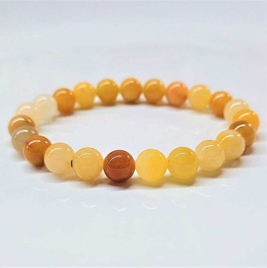 Yellow Jade Round Bead Bracelet - Wisdom, Courage & Abundance