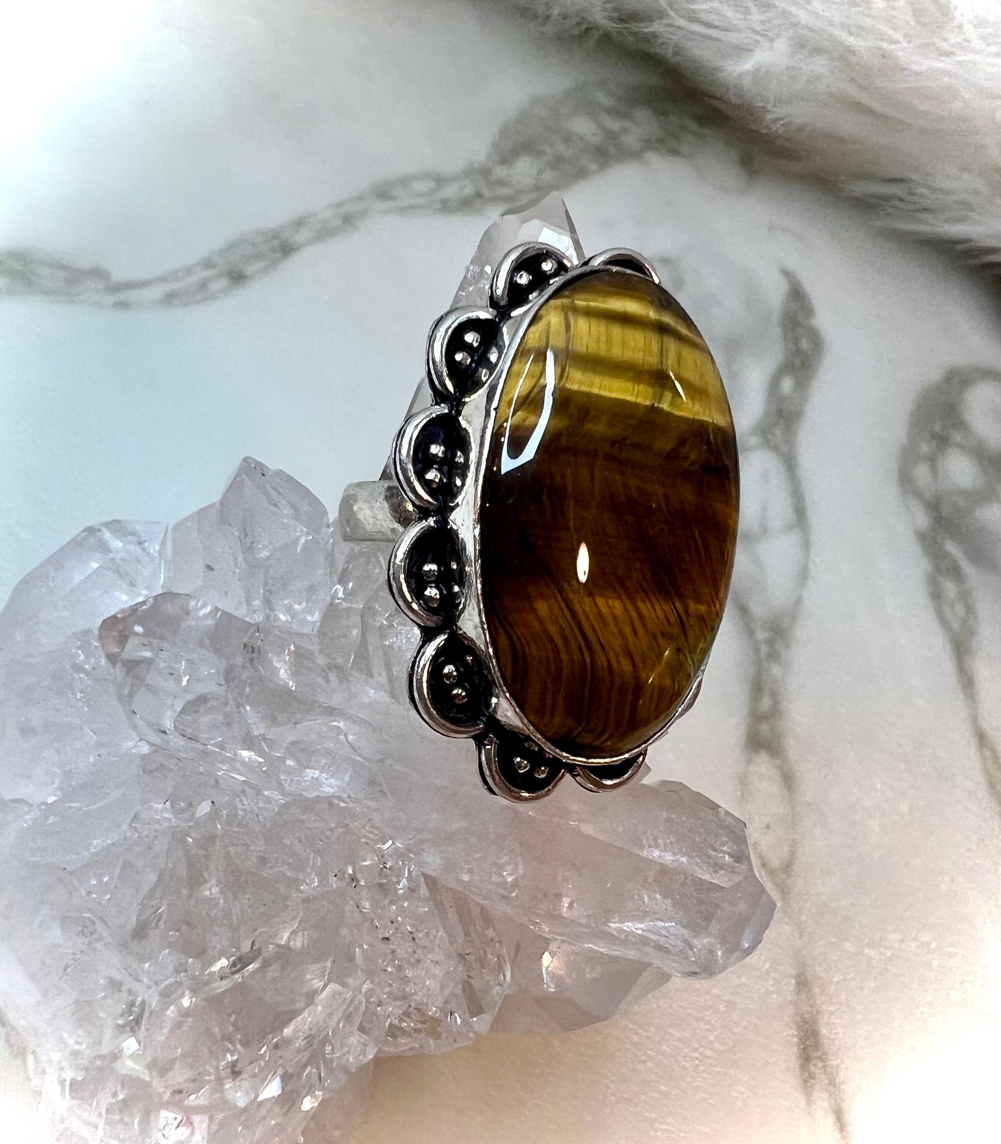 Tiger’s Eye Size 8 | 925 Silver Ring | Enjoy Protection and Prosperity