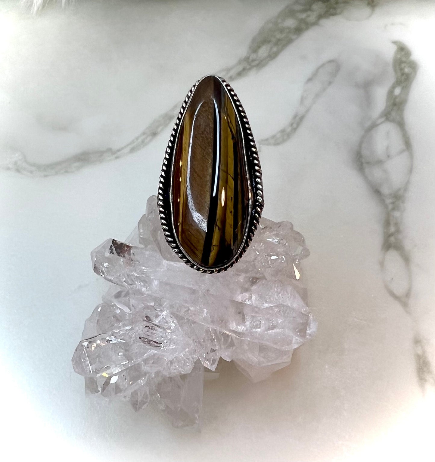 Tiger’s Eye Size 7.5 | 925 Silver Ring | Enjoy Protection and Prosperity