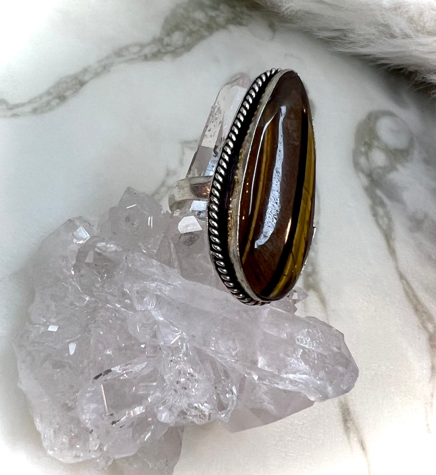 Tiger’s Eye Size 7.5 | 925 Silver Ring | Enjoy Protection and Prosperity