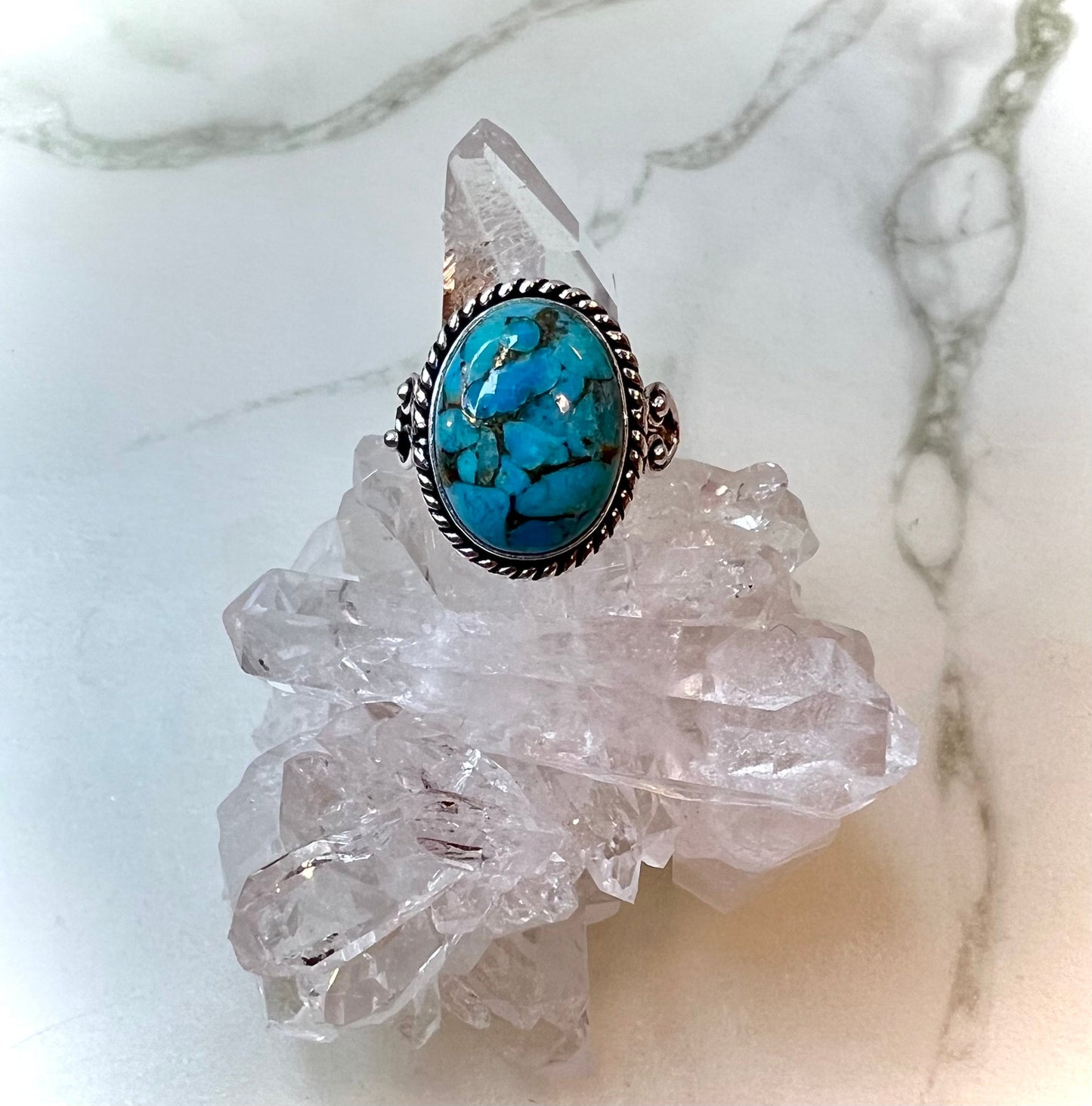 Turquoise and Copper Ring | 925 Silver Ring | Embrace Vibrancy and Positivity