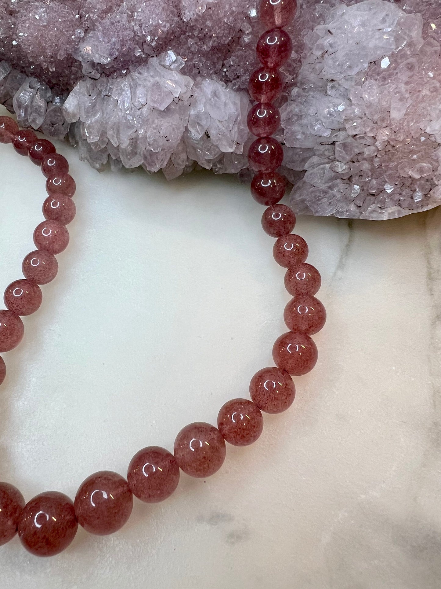 Strawberry Quartz Tower Necklace | Embrace Love and Inner Harmony