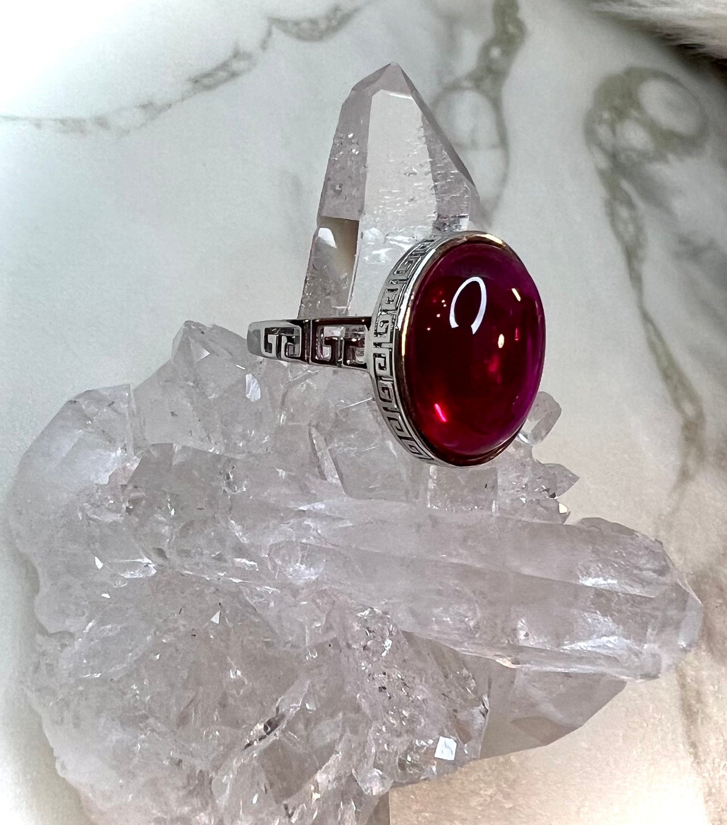 Star Ruby Ring | Adjustable | in Enchanting 925 Silver | Radiate Passion and Vitality