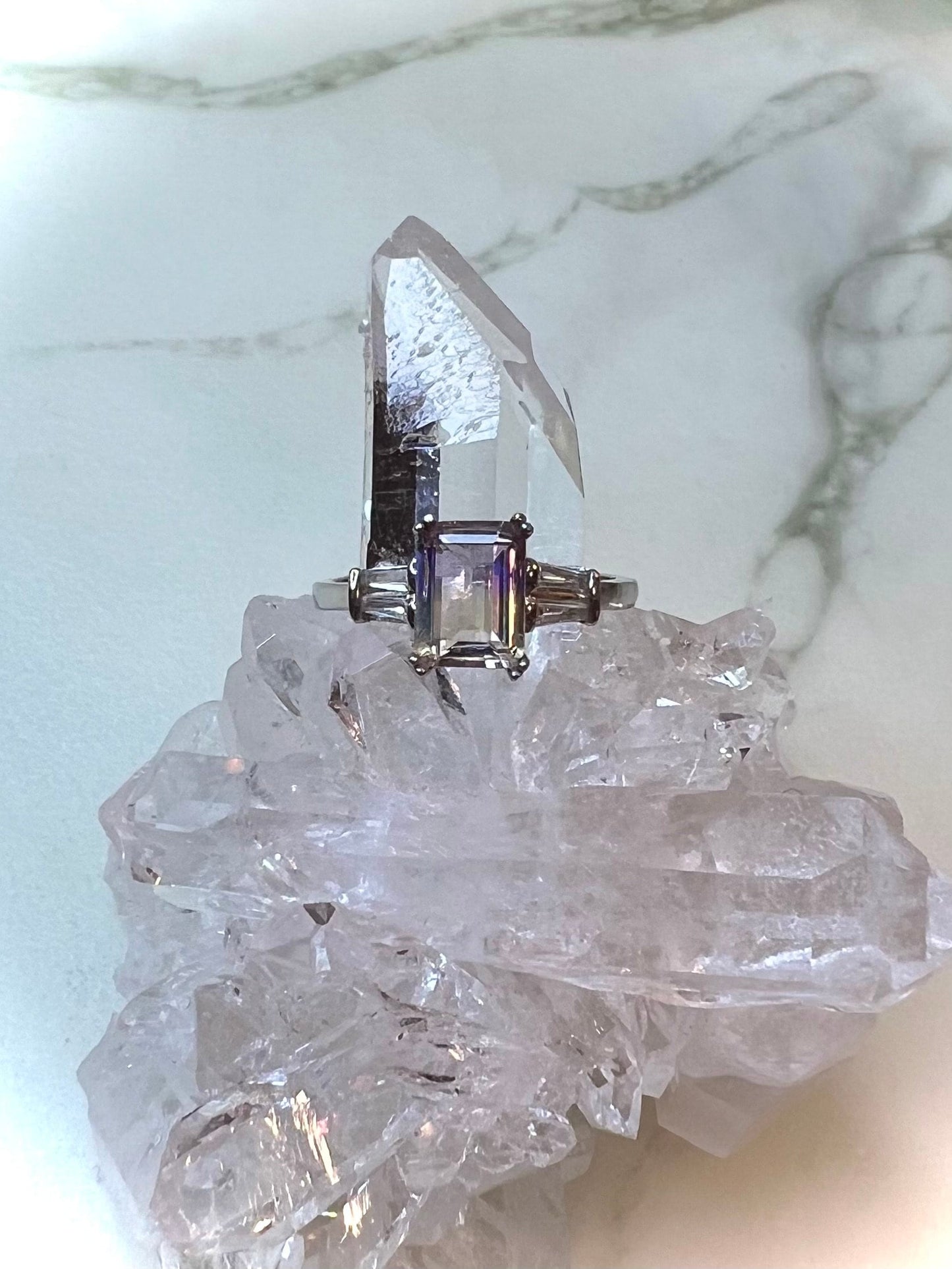 Faceted Ametrine | 925 Silver Adjustable Ring Classy and timeless | Embrace Balance and Clarity