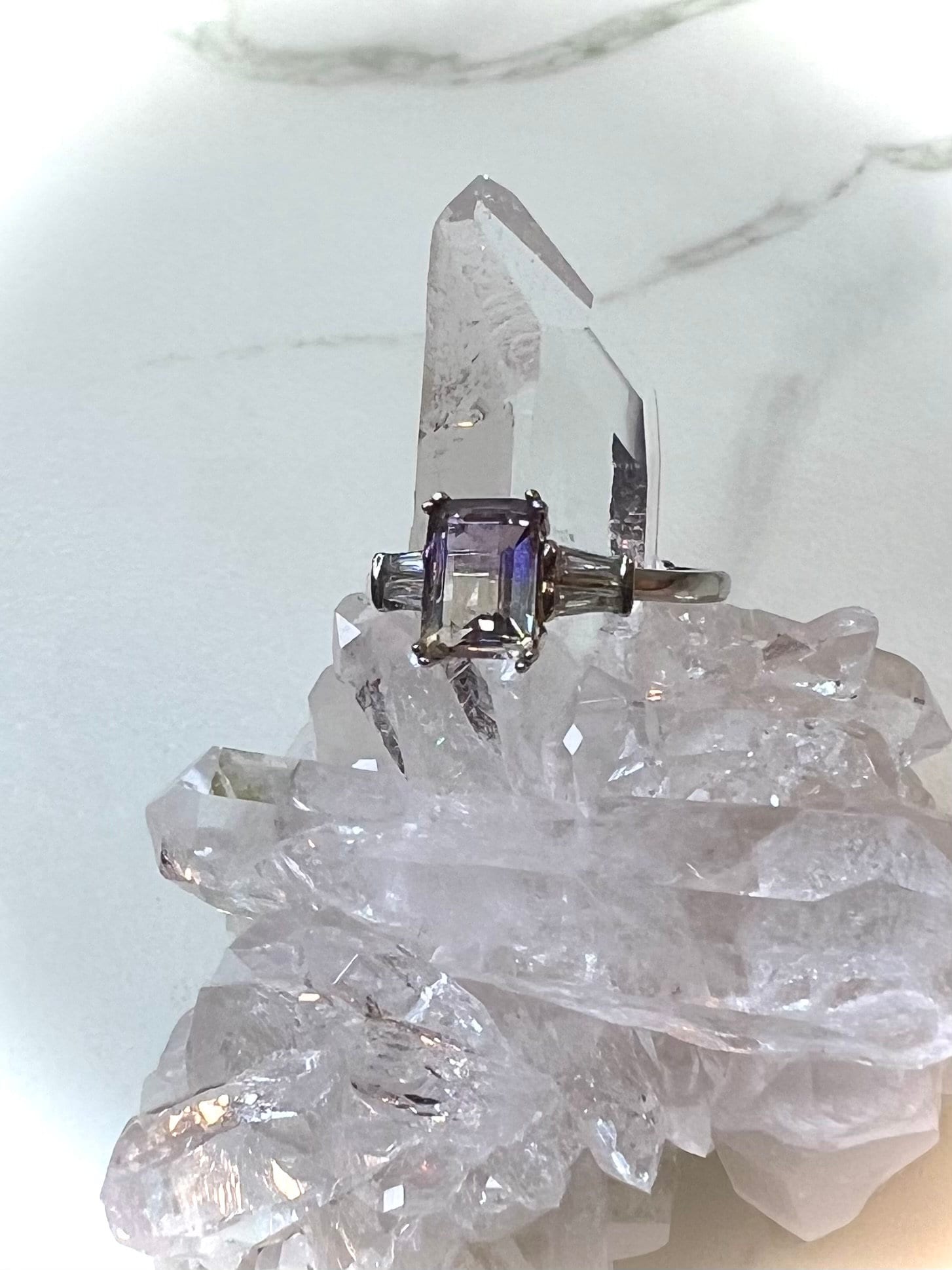 Faceted Ametrine | 925 Silver Adjustable Ring Classy and timeless | Embrace Balance and Clarity