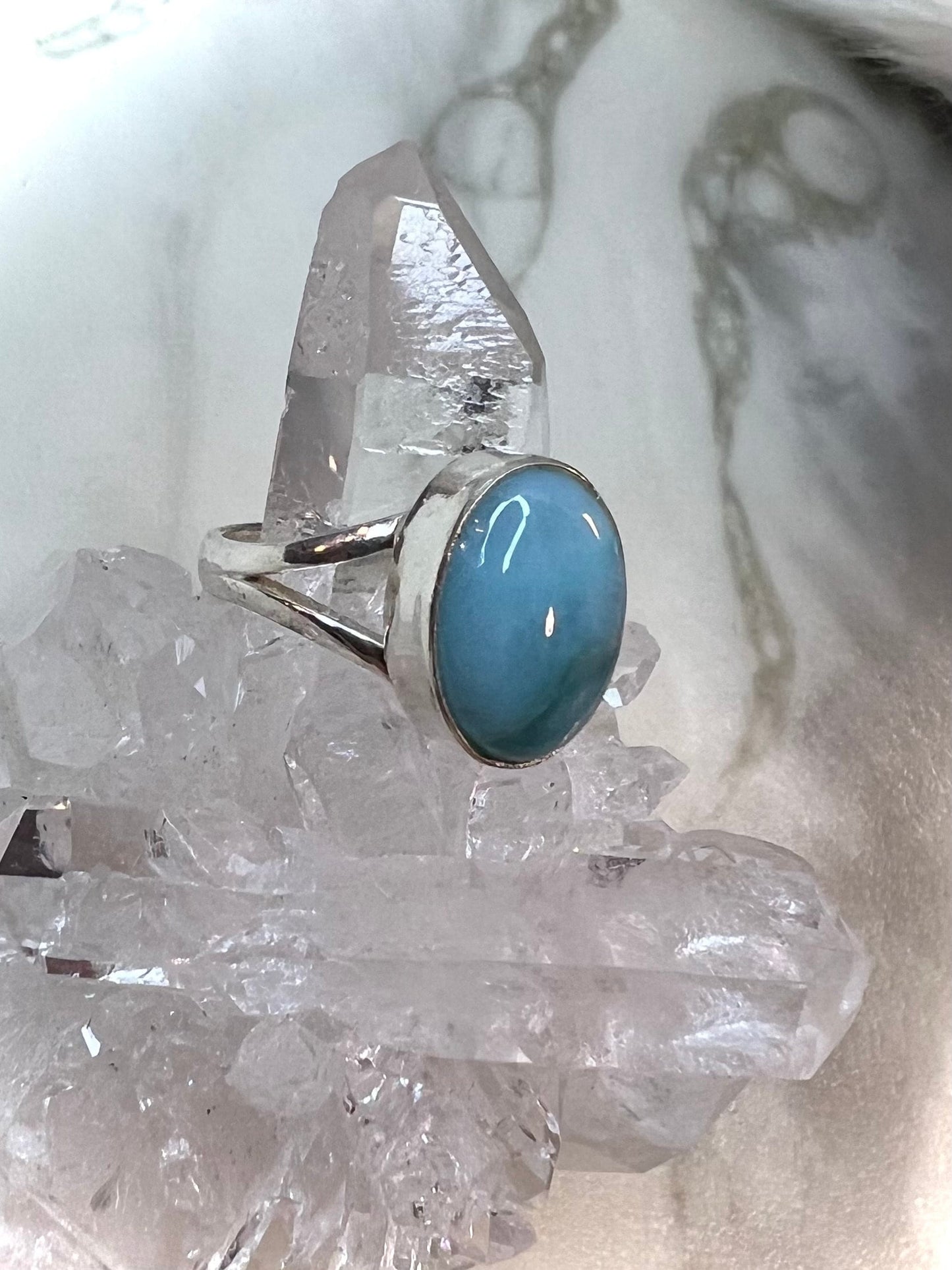 Larimar Rings | Dreamy Ocean Hues in 925 Silver | Embrace Serenity and Oceanic Beauty