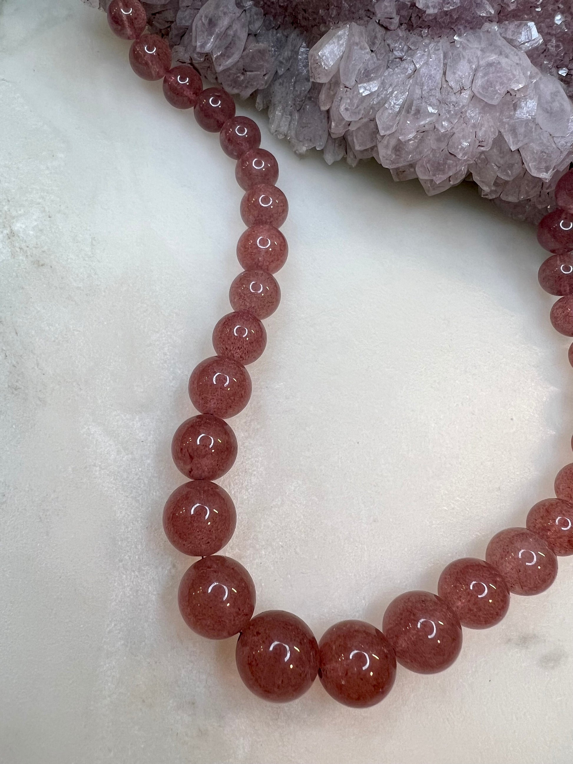 Strawberry Quartz Tower Necklace | Embrace Love and Inner Harmony