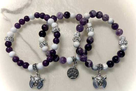 Crystal Bead Bling Charm Bracelets | Custom School Colors | College | Pro Team Bracelets