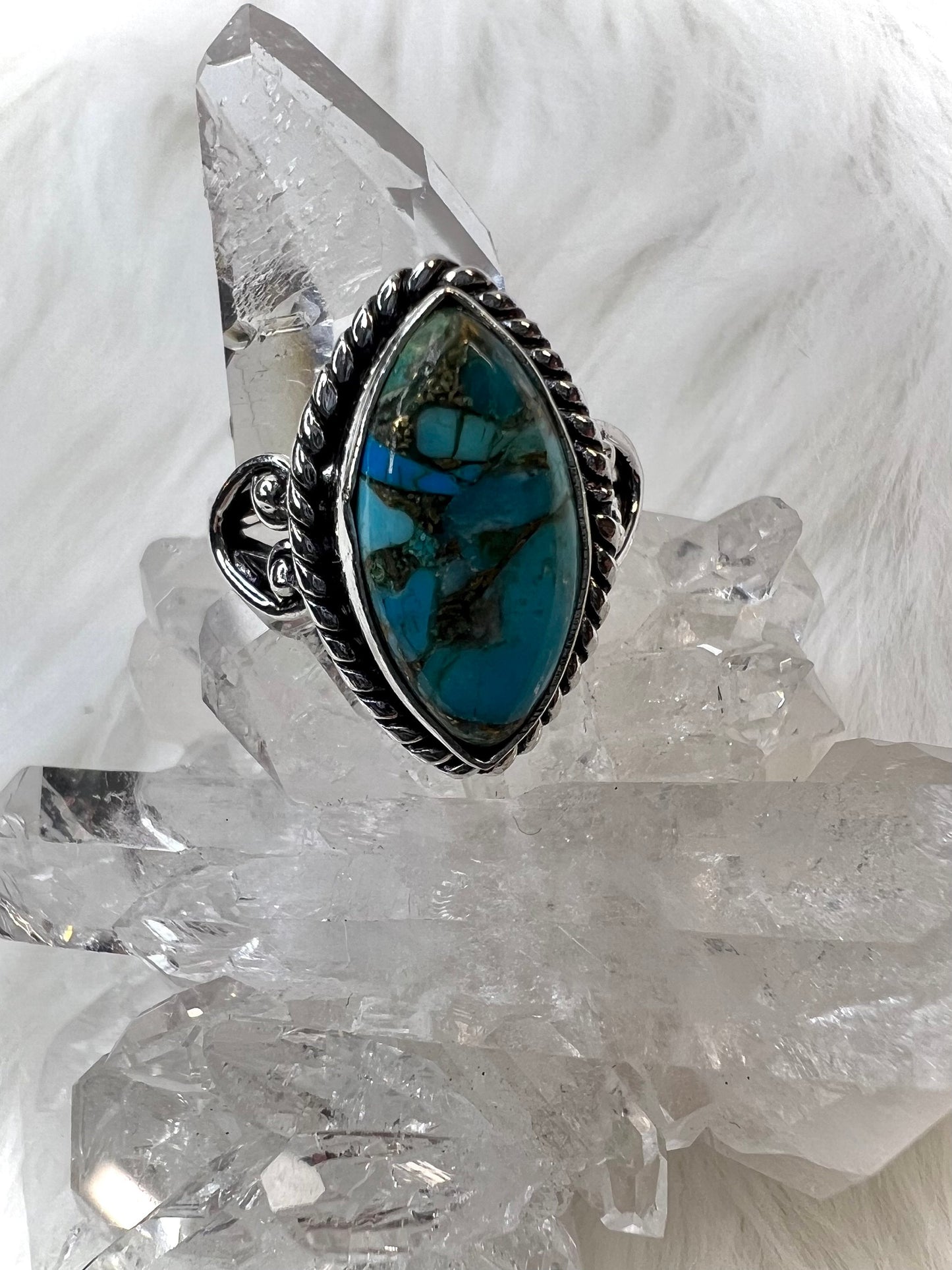 Turquoise and Copper Ring | 925 Silver Ring | Embrace Vibrancy and Positivity