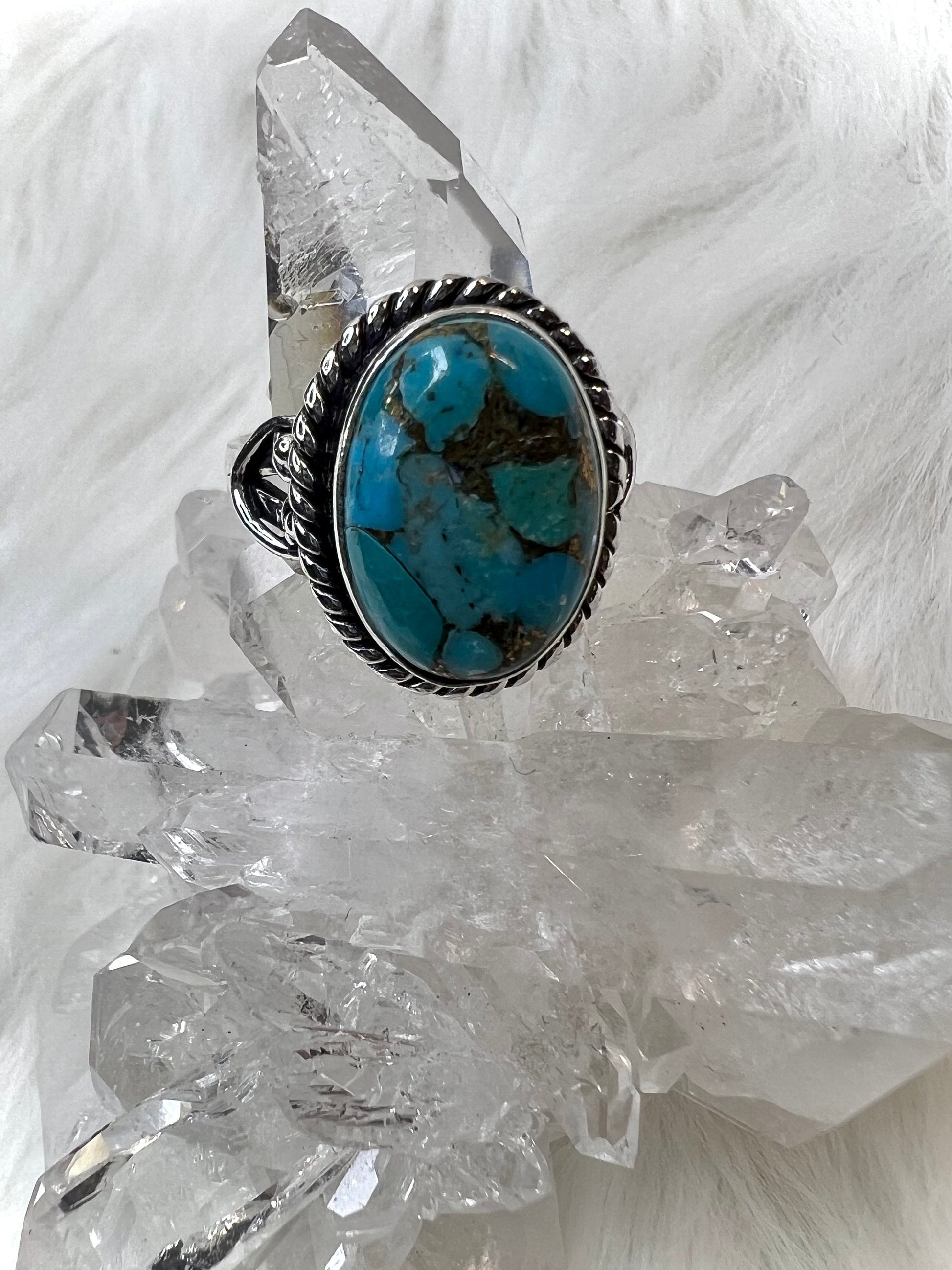 Turquoise and Copper Ring | 925 Silver Ring | Embrace Vibrancy and Positivity