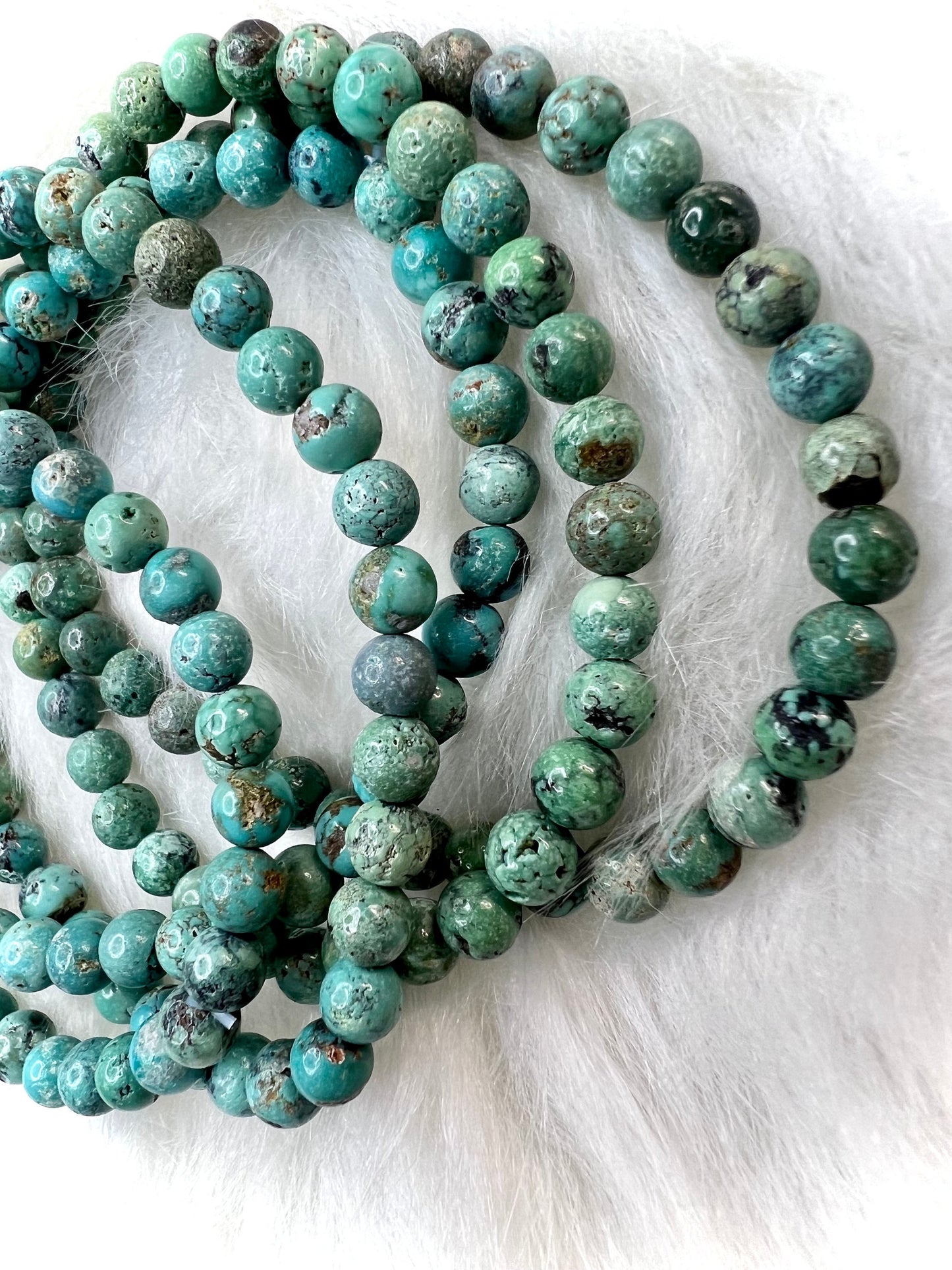 Turquoise Beaded Bracelet | Exquisite Genuine 4-5mm Hubei Turquoise beads for Emotional Balance & Creativity