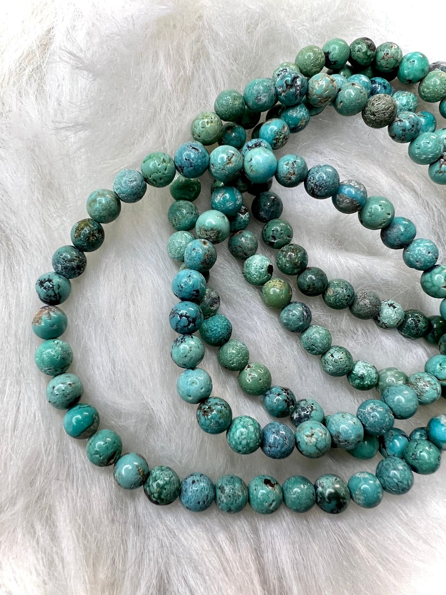 Turquoise Beaded Bracelet | Exquisite Genuine 4-5mm Hubei Turquoise beads for Emotional Balance & Creativity