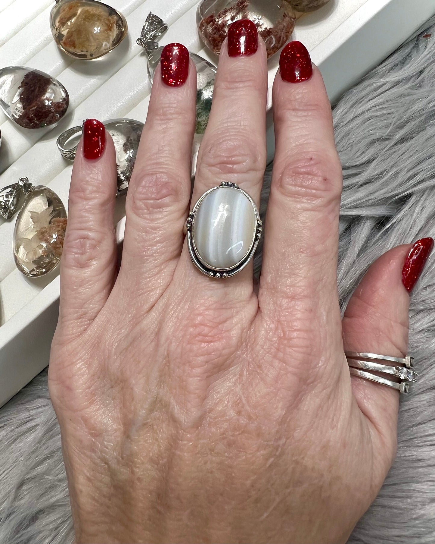 Banded Agate Rings | Hand-forged 925 Silver Rings | Earthy and Grounding