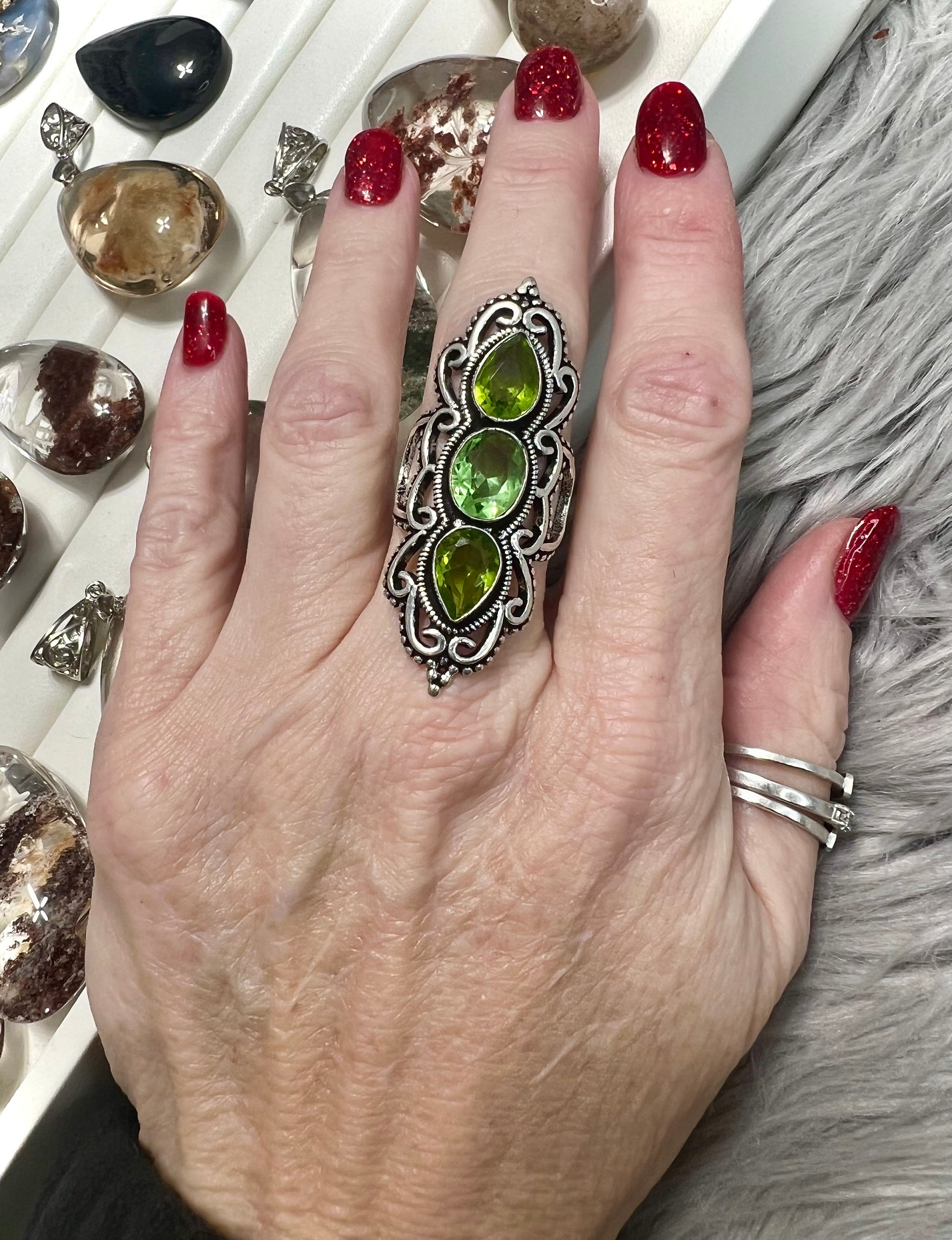 Peridot silver Ring