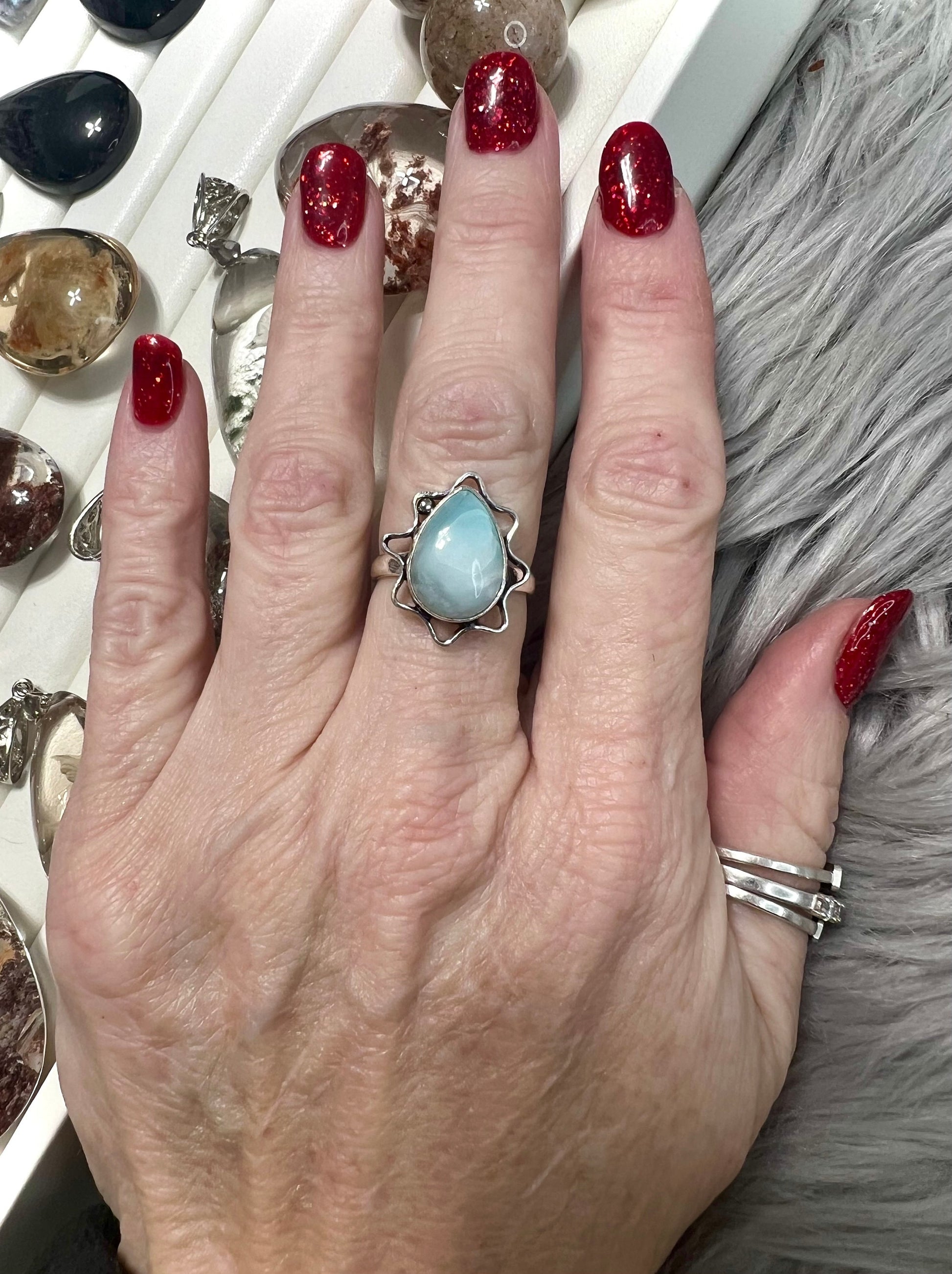 Larimar silver Ring