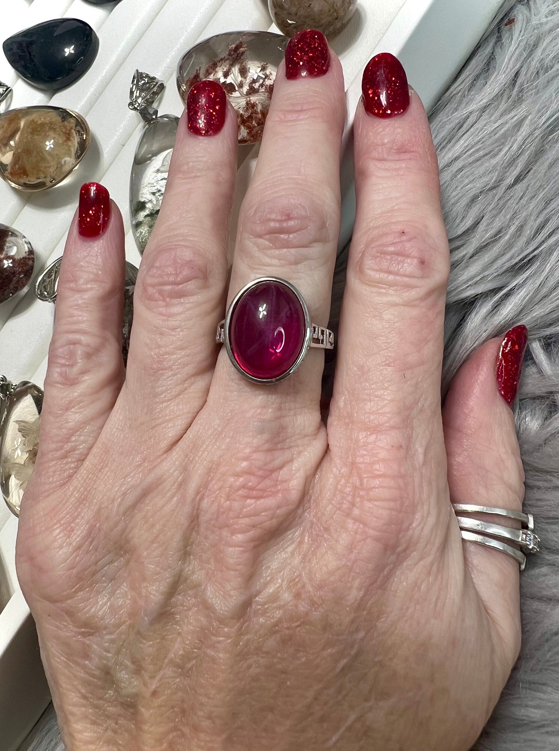 Star Ruby Silver Ring